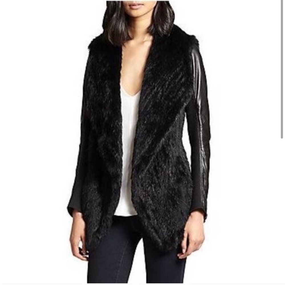 Women's Black Rabbit Fur Jacket by June